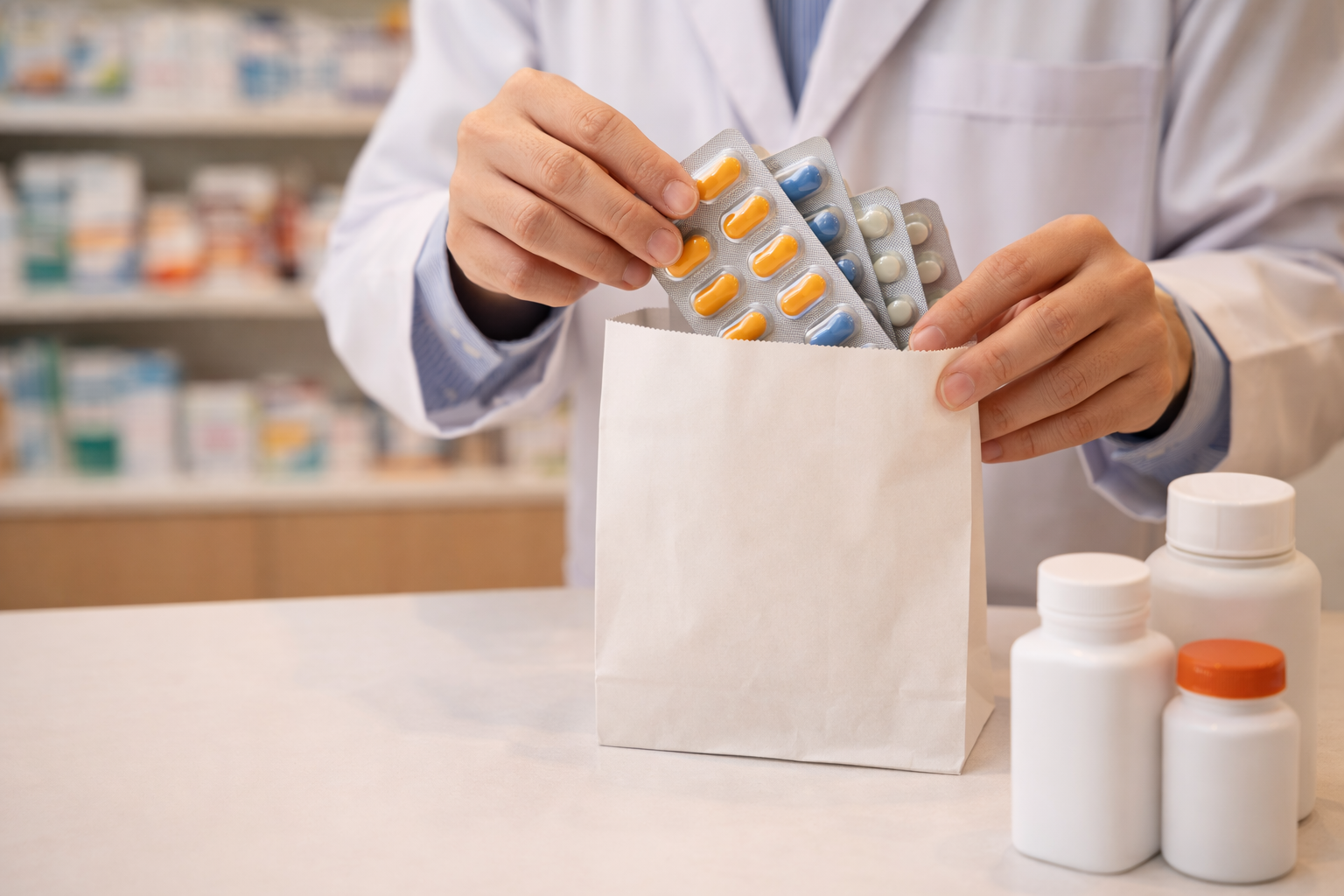 Pharmacy counter medicine unbranded